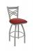 Holland's Catalina Swivel Nickel Bar Stool in Bravo II Barn Vinyl