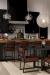 Wesley Allen's Marbury Modern Black Metal Bar Stools in Black Kitchen