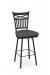 Amisco's Garden Black Traditional Swivel Bar Stool with Green Seat Cushion