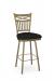 Amisco's Garden Gold Swivel Bar Stool - Narrow - With Black Seat Fabric