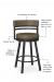 Soft seat and back cushion is available in fabric or vinyl and the metal is welded at the joints for support. This bar stool is custom made for you!