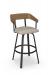 Metal Finish: 25 Black Coral • Seat Covering: CB Pebble, fabric • Back Wood Finish: 46 Cashew