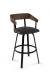 Amisco Carson Swivel Stool with Metal Frame and Wood Back