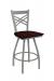 Holland's Catalina Big-And-Tall Swivel Barstool with Nickel Metal Finish and Dark Cherry Oak Seat Wood Finish