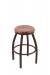 Holland's Misha #x802 Big and Tall Backless Swivel Stool in Bronze Metal Finish and Medium Oak Seat Wood Finish