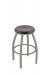 Holland's Misha #x802 Big and Tall Backless Swivel Stool in Nickel Metal Finish and Oak Dark Cherry Wood Seat Finish